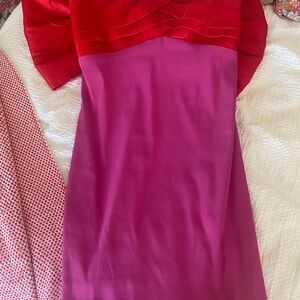 Karlie Red and Pink Long Sleeve Dress